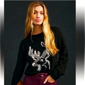 Anthropologie Deer Sweater